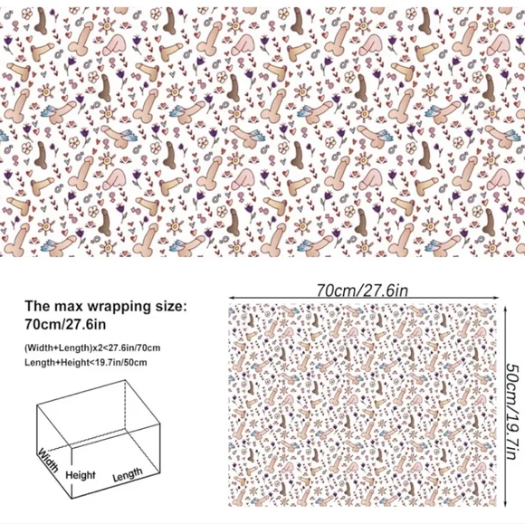 Flying Phallus Wrapping Paper - Picture 3 of 3